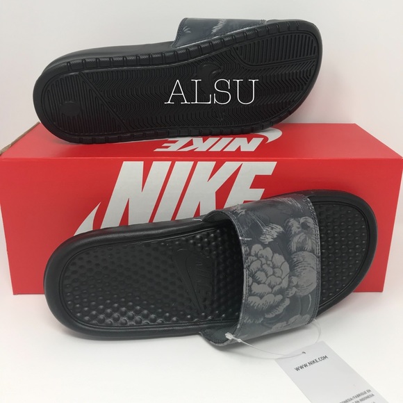 Nike Benassi JDI Print Black Flowers W AUTHENTIC - Picture 6 of 7